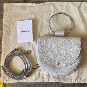 THEORY Whitney Suede Shoulder Bag | White